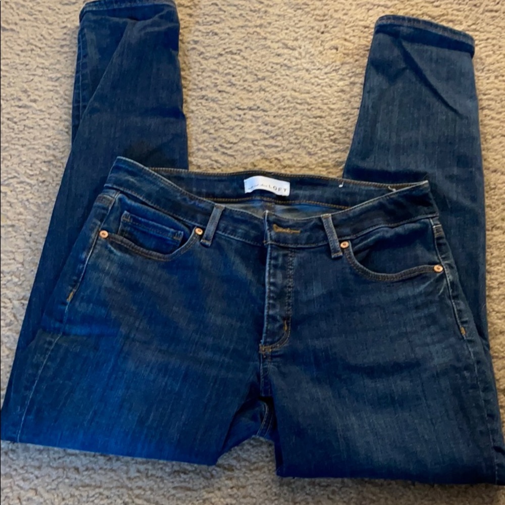 LOFT “Curvy Skinny” Dark Wash Jeans